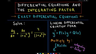 ❖ Integrating Factor to Solve a Differential Equation ❖ [upl. by Kram]