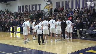 Haslett Varsity Boys Basketball District Final vs Williamston  2019 [upl. by Brasca]