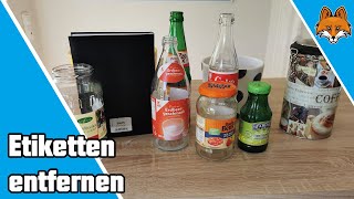 Etiketten entfernen  Aufkleber und Klebereste einfach beseitigen ✅ [upl. by Eudo879]