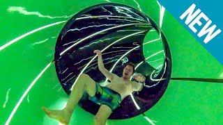 LED Multimedia Water Slide NEW 2019 Solebad Werne 4K POV [upl. by Fisher]