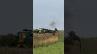 TRAINS AM22 Steamranger Alco 958 smoking it up through Currency CreekRx207 transfer 60124 [upl. by Barnebas]