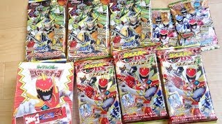 レビューで大掃除！戦隊ampライダーを一気に開封！ダイスオーDXウエハース3 仮面ライダー鎧武コレクションカードガム メッチャシールコレクション 獣電池チョコ [upl. by Eidnac]