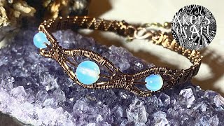 Wire Wrapped Three Bead Bracelet  Intermediate Tutorial [upl. by Ordnasela]