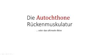 Autochthone Rückenmuskulatur Teil 2  Erector spinae [upl. by Chapell]