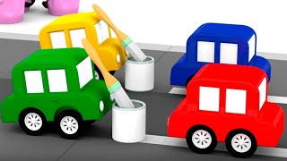 Obras viárias com os quatro carros coloridos Desenhos animados em português [upl. by Shirah33]