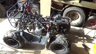 DIY Sunl 110cc ATV top mount starter change step by step install instructions [upl. by Herra]