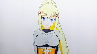 Como dibujar a Darkness de KonoSuba fácil paso a paso Draw Darkness [upl. by Hallee]