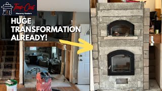 Fireplace with a Wood Fired Oven Masonry Heater build [upl. by Minetta15]