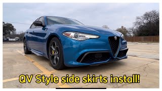 Alfa Romeo Giulia side skirt install QV Style [upl. by Berriman]