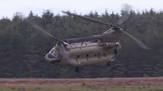 RNLAF Chinook Low pass RAF SPADEADAM [upl. by Odnalra]