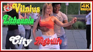 Lithuania 4K  Vilnius City Nightlife [upl. by Dennett660]