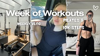 Week of Workouts  pilates and 10k steps a day ✨👟🧘🏼‍♀️ [upl. by Kered]