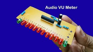 How to make 12 Dot LED Audio Level Meter driver circuit using IC AN6884 [upl. by Prospero273]