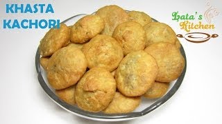 Khasta Kachori Recipe Video  Urad Dal Kachori  — Indian Vegetarian Snack by Lata Jain [upl. by Ayihsa]