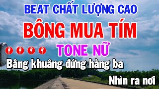 Bông Mua Tím Karaoke Tone Nữ Nhạc Sống Phối Mới Beat Chất Lượng Cao [upl. by Aneetsirk]