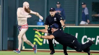 Patriotic Streaker at Houston Astros Game 72718 [upl. by Essilrahc460]