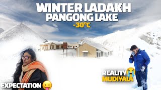 HARSH ROAD to PANGONG LAKE in 30°C  Ladakh expectations vs reality  Winter ladakh 2022 EP 5 [upl. by Obau]