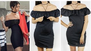 DIY Off Shoulder Dress stepbystep BEGINNER FRIENDLY [upl. by Ybrad256]