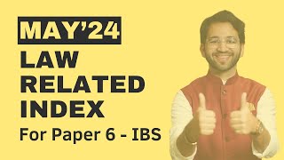 Law Index for Paper 6 IBS  ICAI  CA Final  Paper 6 IBS [upl. by Dugald595]