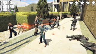 GTA 5  Michael And Friends FIVE STAR UNHOLY HELLBRINGER COP BATTLE GTA V Funny Moments [upl. by Aliekahs]