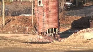 Ashtabula High Smokestack comes down 12162012 [upl. by Htnnek]