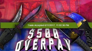 A CSGO Scammer Offered me 500 OVERPAY  Trolling CSGO Scammers [upl. by Piefer]