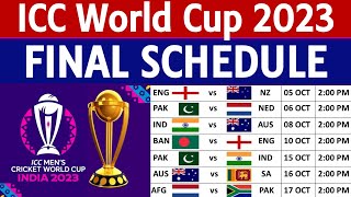 ICC World Cup 2023  Final Schedule  ICC ODI World Cup 2023 Final Fixture  World Cup 2023 Schedule [upl. by Norvol]