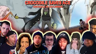 CROCODILE SAVES ACE CROCODILE VS DOFLAMINGO  Reaction Mashup One Piece [upl. by Gotcher]