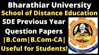 Previous Year Question PapersBCom amp BCom CABharathiar University Distance EducationSDETamilBR [upl. by Graehl]