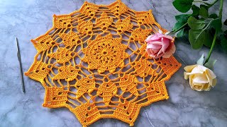 Doily 🧶 How to Crochet Doily For Crochet Tablecloth Table cover Table mat Crochet nappe [upl. by Huber262]