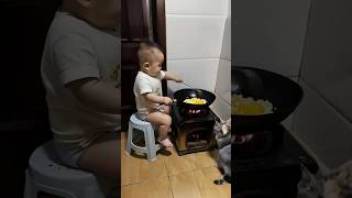 The babys scrambled eggs must be delicious funny cutebaby [upl. by Lohrman889]