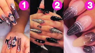 🔘 15 ideas de Uñas Negras con Plateado Inspiración y Diseño  Nailsuper ⭐ [upl. by Ilarin]