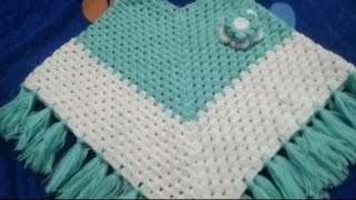 easy crochet 🧶 poncho design in Hindi [upl. by Pokorny]