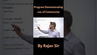 Program demonstrating use of constructor in Java  By Rajan Sir [upl. by Alrad985]