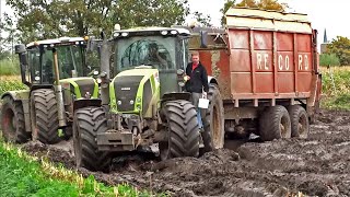 Mais Silage In The Mud  Claas Jaguar  Axion  Xerion  New Holland  M Verhoef [upl. by Ecyob502]