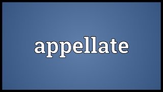 Appellate Meaning [upl. by Hands]