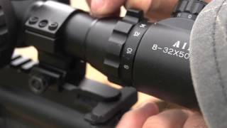 AIM Sports® 832x50 mm Mil Dot Illuminated Reticle Bubble Level Scope [upl. by Zeidman714]