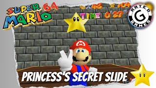 Super Mario 64 Castle Secret Stars  The Princesss Secret Slide [upl. by Occor]