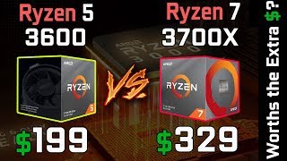 Ryzen 5 3600 vs Ryzen 7 3700X Gaming Benchmark Comparison [upl. by Namrej]