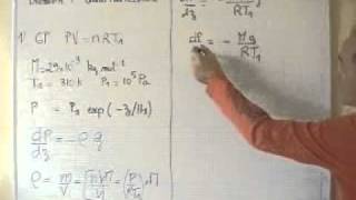 thermodynamique  statique des fluides  atmosphère pression en fonction de z [upl. by Frodina]