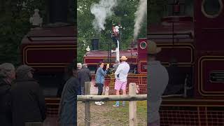 Tank Engine Swanscombe moves off from Fifield central at a private railway [upl. by Apilef]