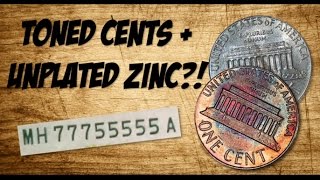 TONED CENTS  UNPLATED ZINC Coin Roll Hunting [upl. by Yelnoc]