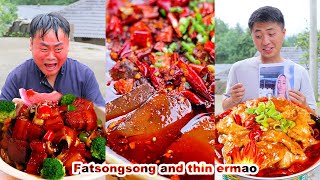 mukbang  Songsong Eating Challenge Spicy Hot Pot  Bread crab  Chinese food  songsong and ermao [upl. by Idnic]