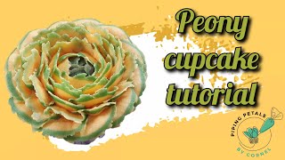 Peony cupcake flower tutorial [upl. by Ailisab]