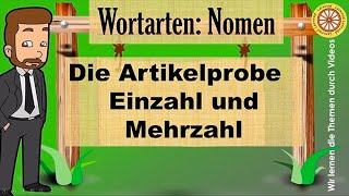 Nomen Die Artikelprobe Einzahl und Mehrzahl I Grundschule I HD [upl. by Cthrine]