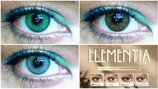 Princess Pinky Elementia Wind Emerald Earth Pinky Paradise Contact Lens Review for Light Dark Eyes [upl. by Aldas]