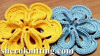 Crochet Flower with 3D Center [upl. by Odelia]