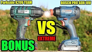 PARKSIDE PDSSA 20LI VERSUS BOSCH GDX 18V180 Professionnal visseuse à chocs impact driver Bonus [upl. by Loma]