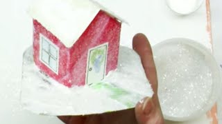 How to Make Quick and Easy Glitter Houses or Putz Houses Tutorial [upl. by Ahsait512]