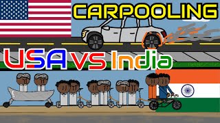 Carpooling in India VS USA [upl. by Nnaik]